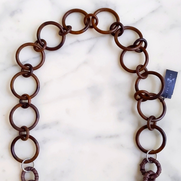 RARE! NWT. The Limited Multiple Shapes/Colors/Materials Hoop Chained Necklace. - Picture 5 of 5